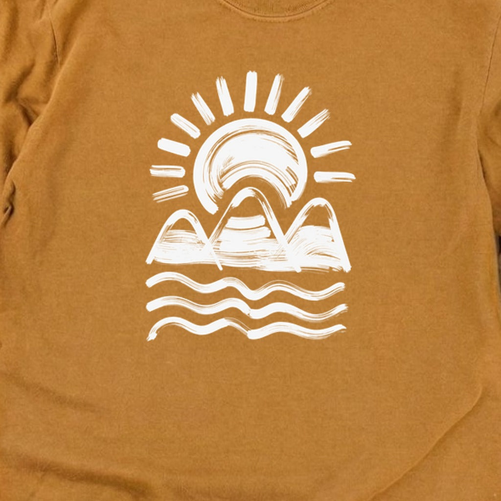Three Sisters Mountains Cotton Long Sleeve