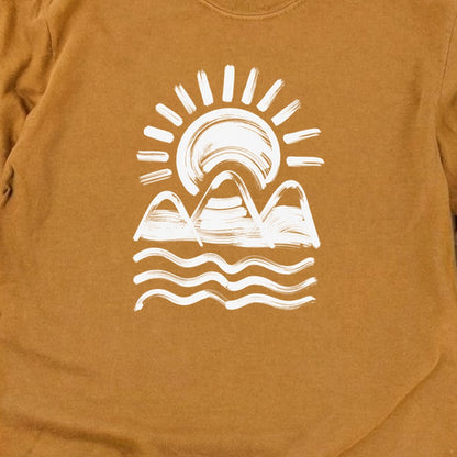 Three Sisters Mountains Cotton Long Sleeve