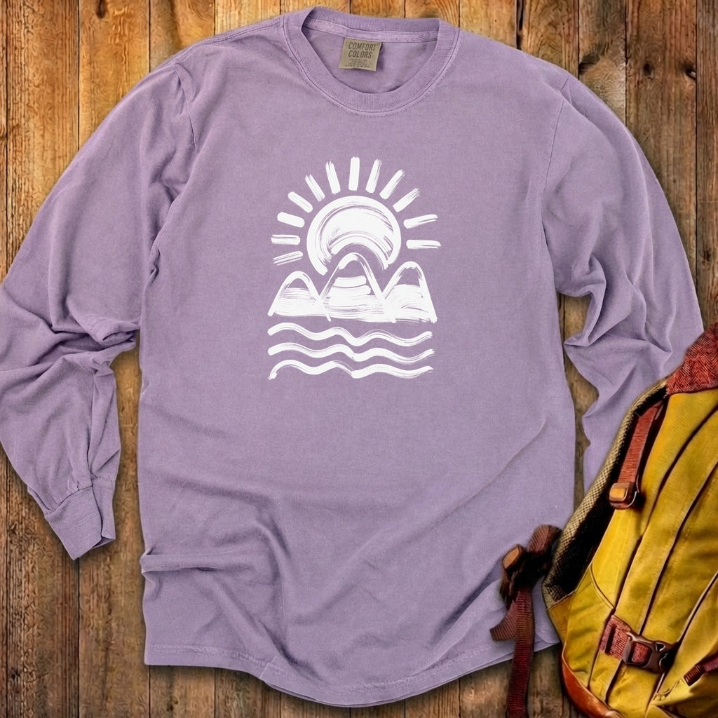Three Sisters Mountains Cotton Long Sleeve