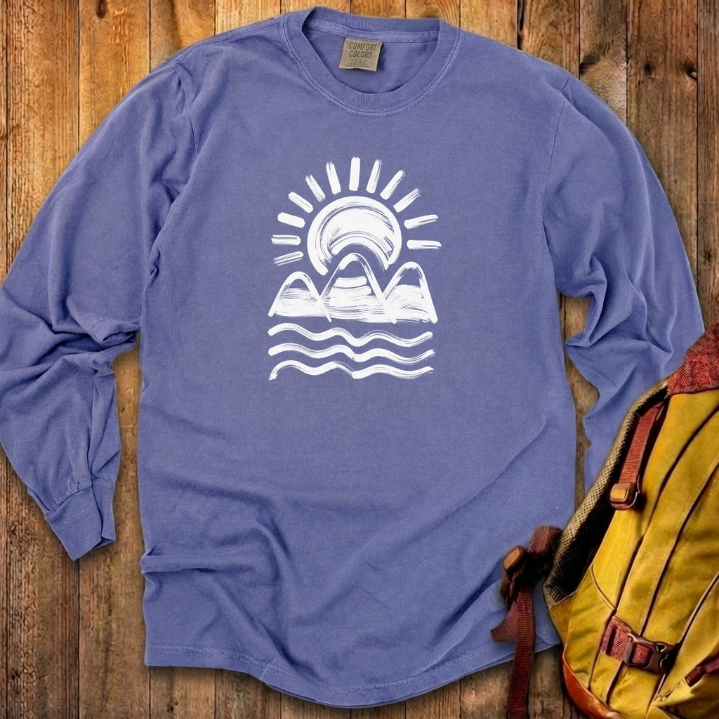 Three Sisters Mountains Cotton Long Sleeve