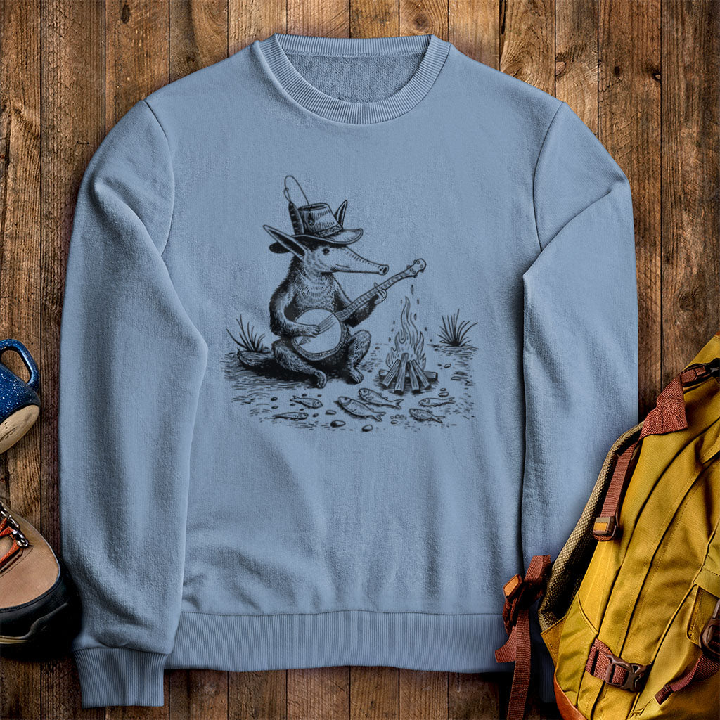 The Bardvark Aardvark Crewneck Sweatshirt Stone Blue Adventure and Outdoors Themed Sweatshirt
