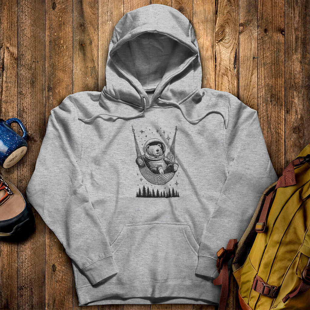 The Napstronaut Bear Hoodie Sport Grey Adventure and Outdoors Themed Hoodie