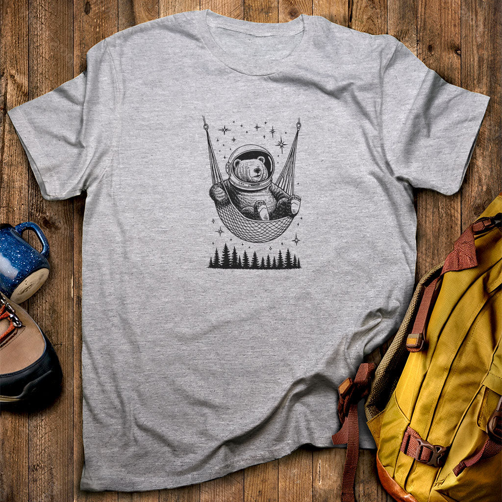 The Napstronaut Bear T-Shirt Sport Grey Adventure and Outdoors Themed T-Shirt