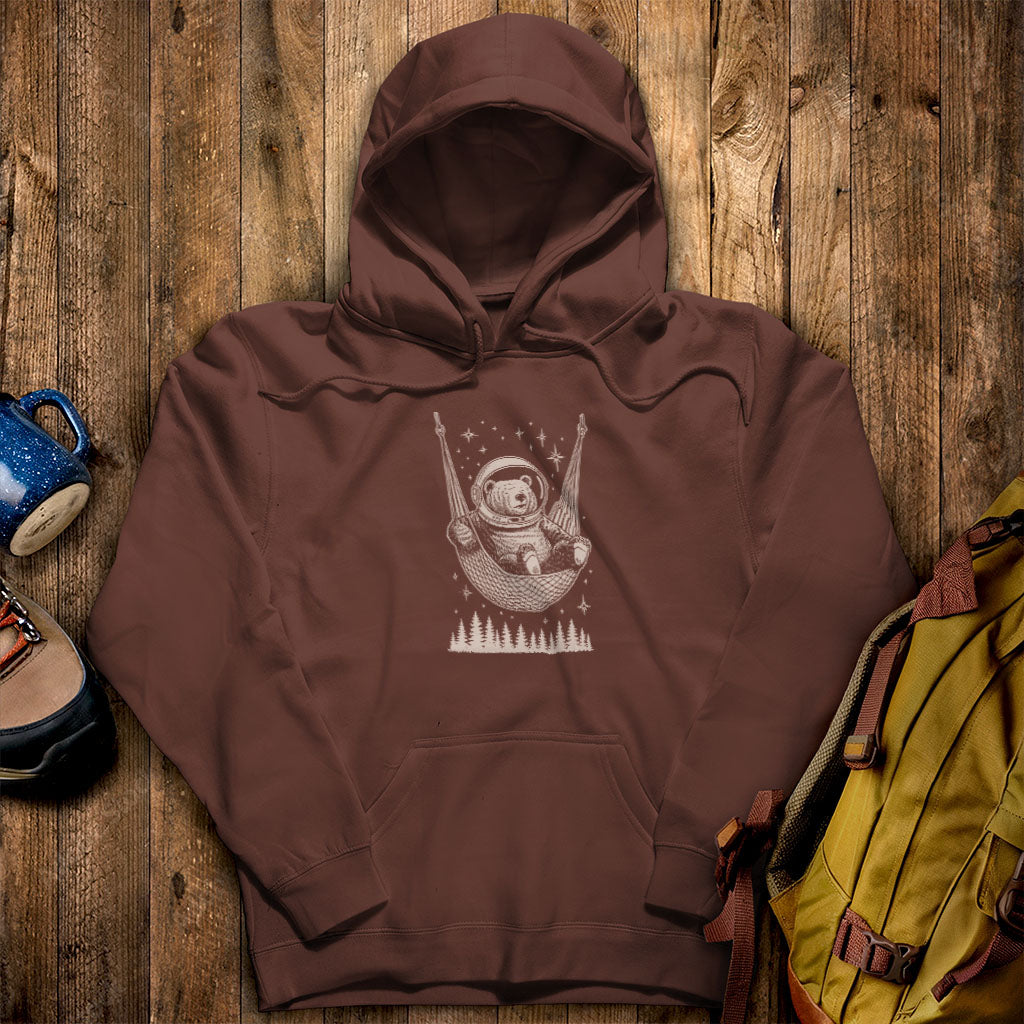The Napstronaut Bear Hoodie Cocoa Adventure and Outdoors Themed Hoodie