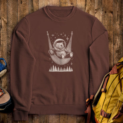 The Napstronaut Bear Crewneck Sweatshirt Cocoa Adventure and Outdoors Themed Sweatshirt