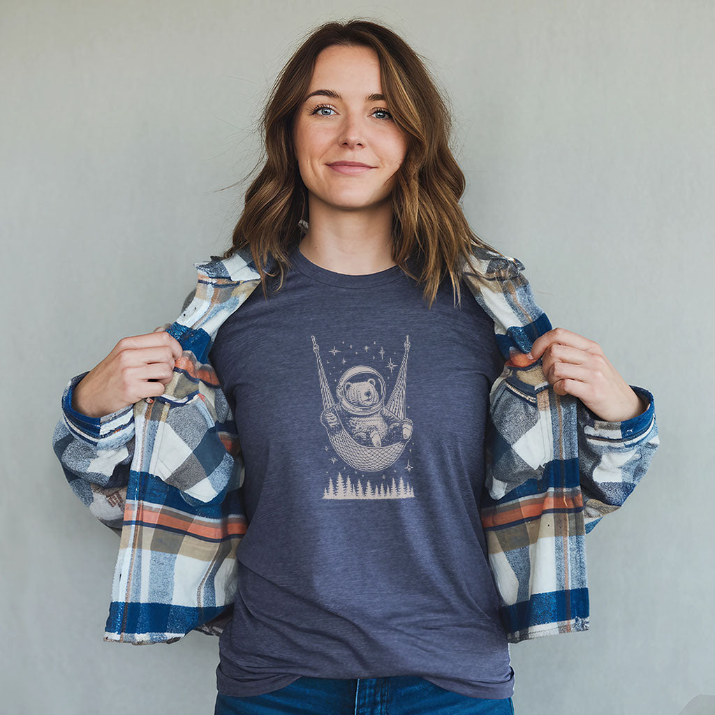 The Napstronaut Bear T-Shirt Adventure and Outdoors Themed T-Shirt