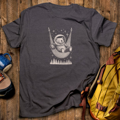 The Napstronaut Bear T-Shirt Dark Heather Adventure and Outdoors Themed T-Shirt