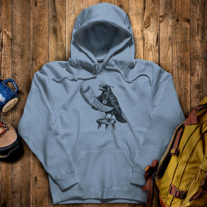The Routician Crow Hoodie Stone Blue Adventure and Outdoors Themed Hoodie