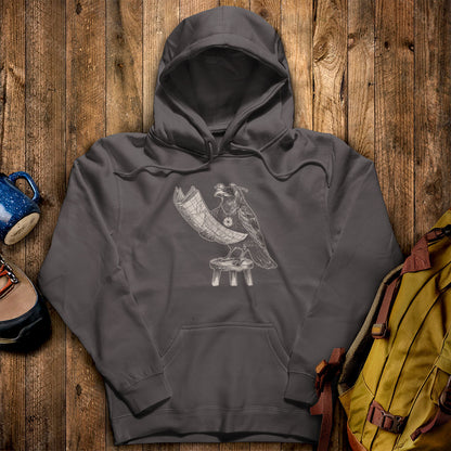 The Routician Crow Hoodie Charcoal Adventure and Outdoors Themed Hoodie