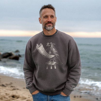 The Routician Crow Crewneck Sweatshirt Adventure and Outdoors Themed Sweatshirt