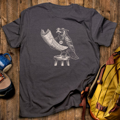 The Routician Crow T-Shirt Dark Heather Adventure and Outdoors Themed T-Shirt