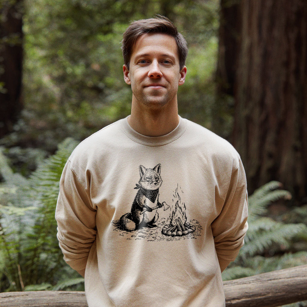 The Pyrofessor Fox Crewneck Sweatshirt Adventure and Outdoors Themed Sweatshirt