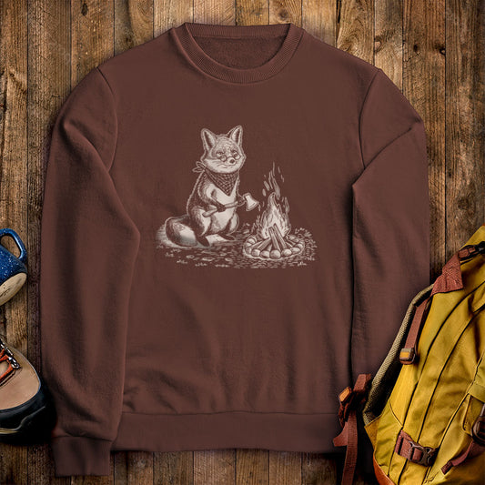 The Pyrofessor Fox Crewneck Sweatshirt Cocoa Adventure and Outdoors Themed Sweatshirt