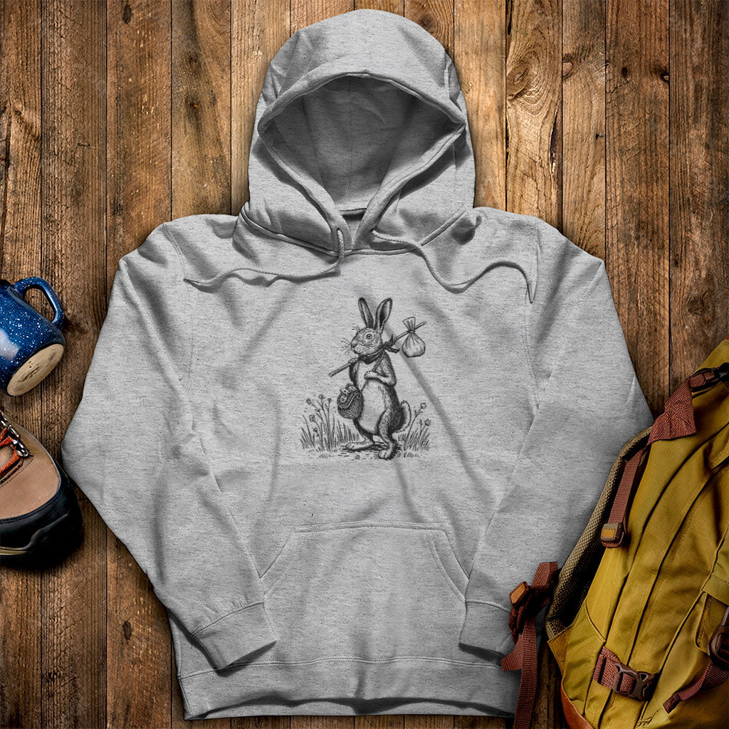 The Barehemian Hare Hoodie Sport Grey Adventure and Outdoors Themed Hoodie
