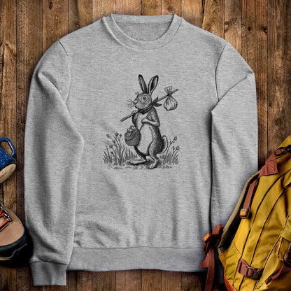 The Barehemian Hare Crewneck Sweatshirt Sport Grey Adventure and Outdoors Themed Sweatshirt