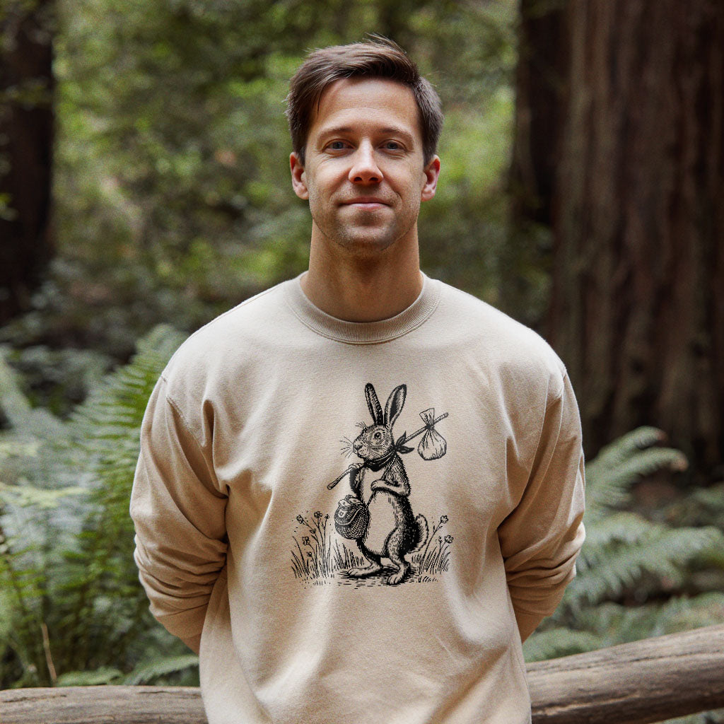 The Barehemian Hare Crewneck Sweatshirt Adventure and Outdoors Themed Sweatshirt
