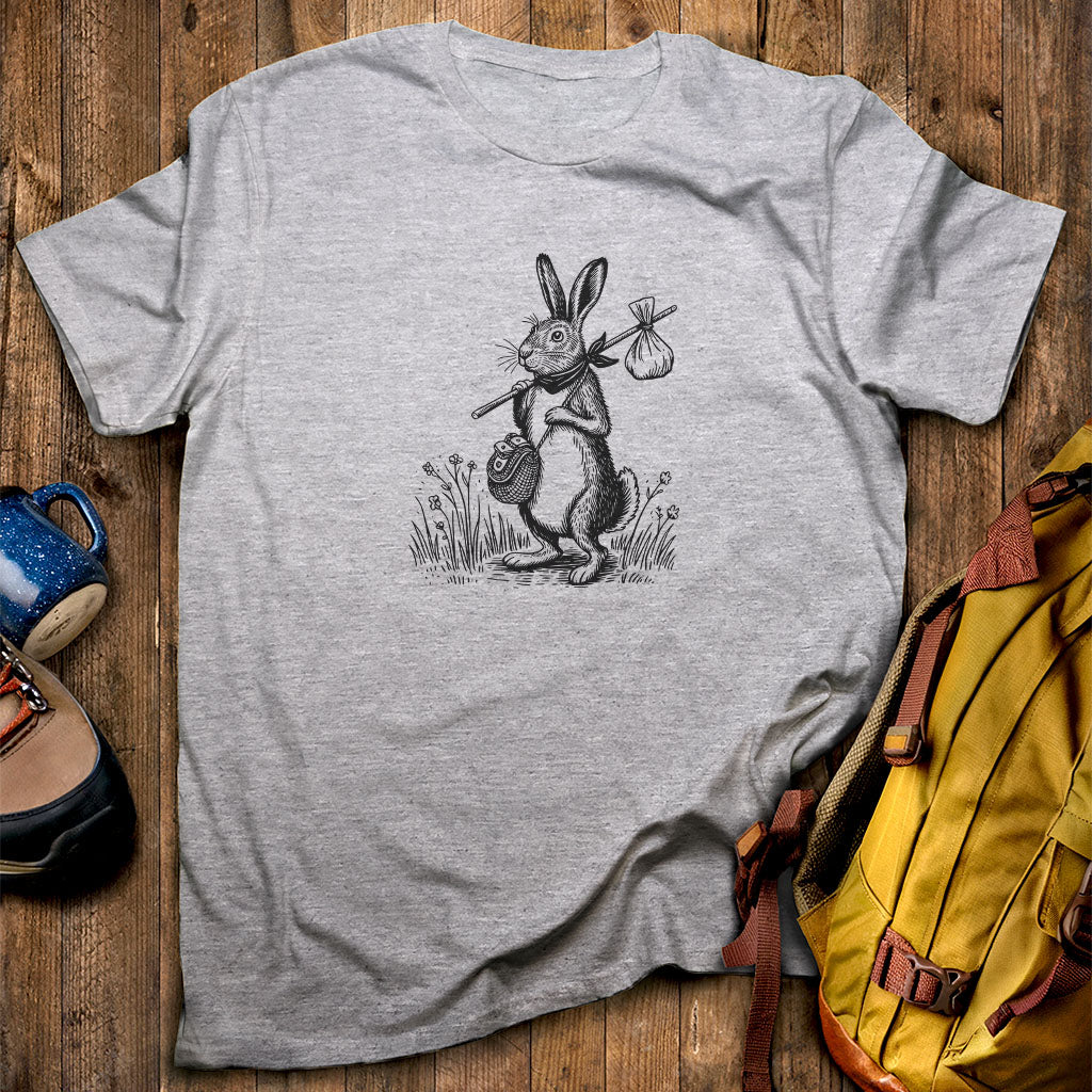 The Barehemian Hare T-Shirt Sport Grey Adventure and Outdoors Themed T-Shirt