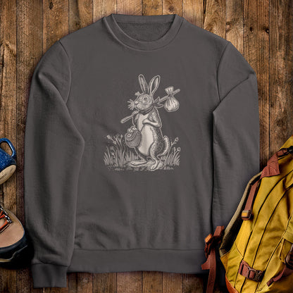 The Barehemian Hare Crewneck Sweatshirt Charcoal Adventure and Outdoors Themed Sweatshirt