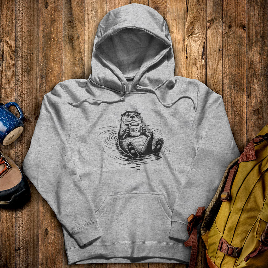 The Hoptimist Otter Hoodie Sport Grey Adventure and Outdoors Themed Hoodie