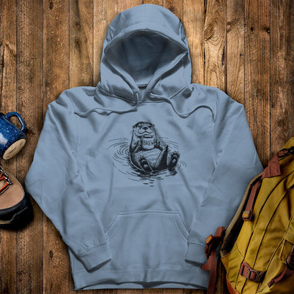 The Hoptimist Otter Hoodie Stone Blue Adventure and Outdoors Themed Hoodie