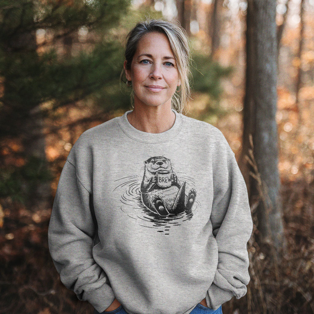 The Hoptimist Otter Crewneck Sweatshirt Adventure and Outdoors Themed Sweatshirt