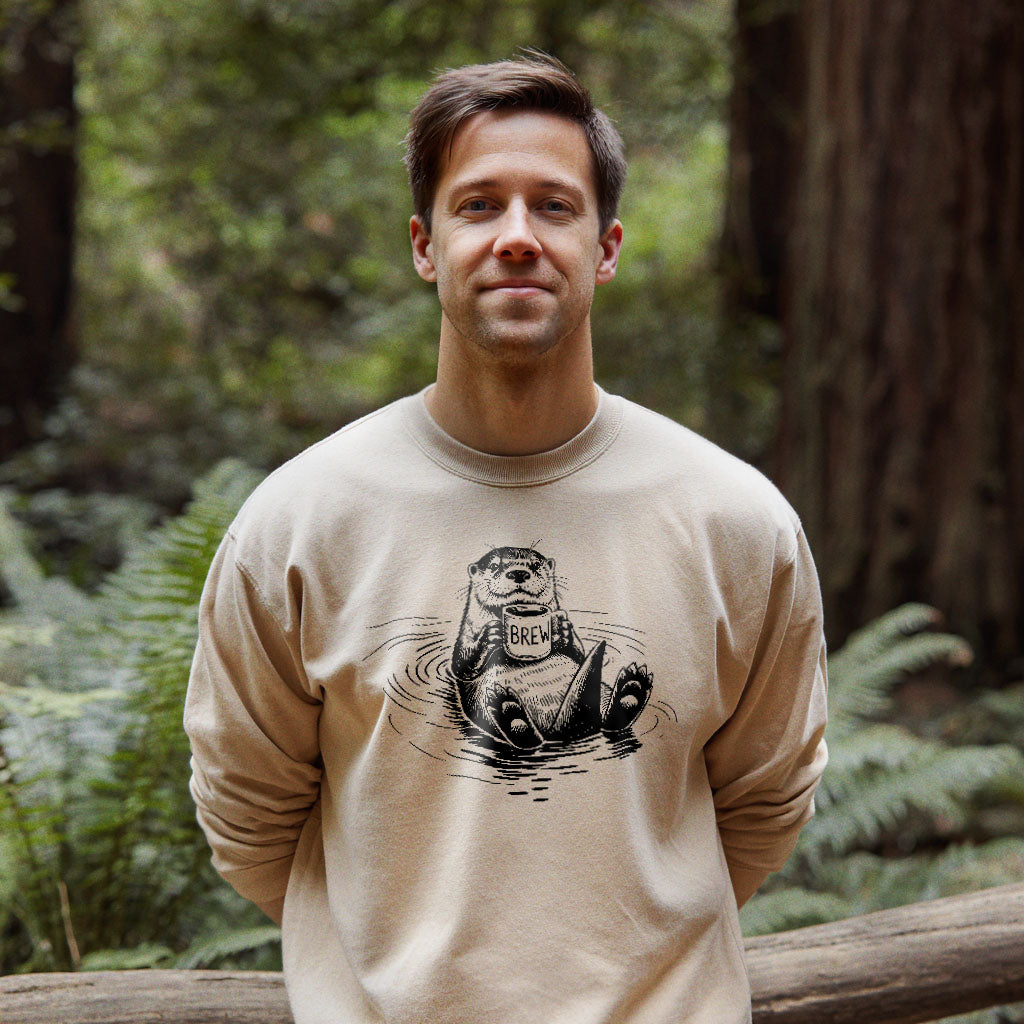 The Hoptimist Otter Crewneck Sweatshirt Adventure and Outdoors Themed Sweatshirt