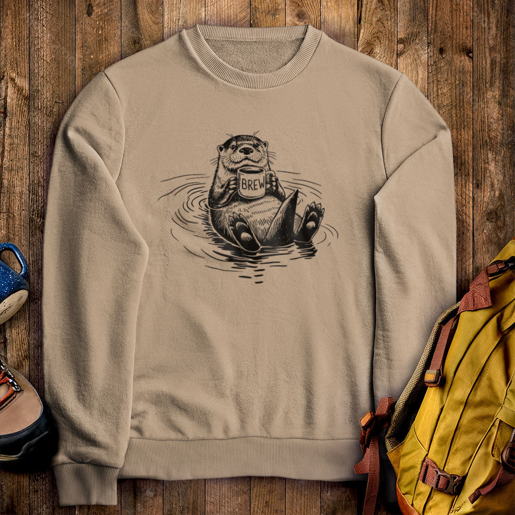The Hoptimist Otter Crewneck Sweatshirt Sand Adventure and Outdoors Themed Sweatshirt