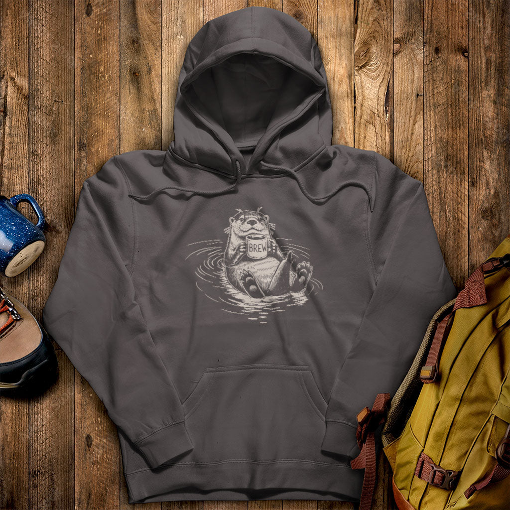 The Hoptimist Otter Hoodie Charcoal Adventure and Outdoors Themed Hoodie