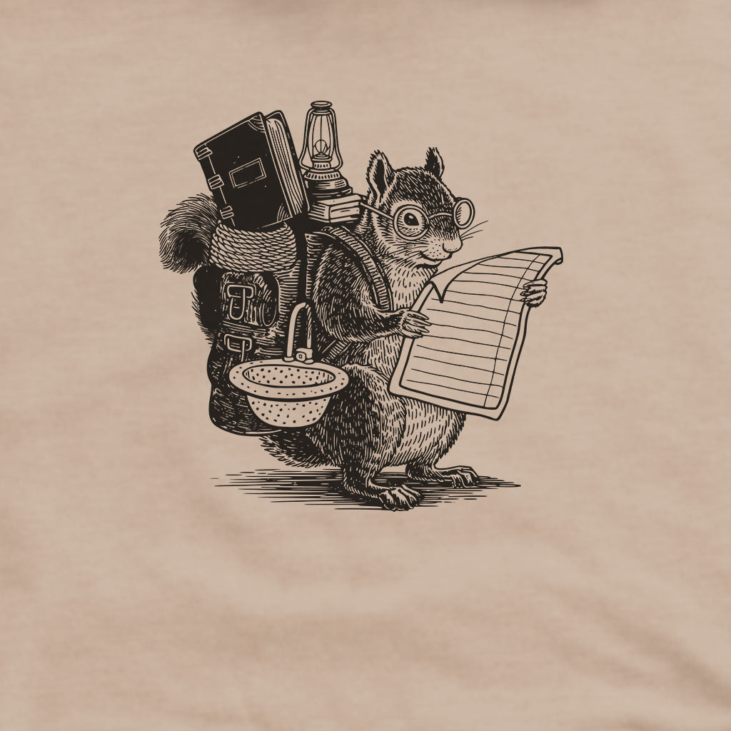 The Packademic Squirrel Hoodie Adventure and Outdoors Themed Hoodie