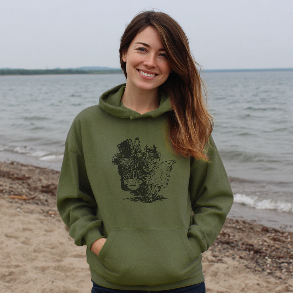 The Packademic Squirrel Hoodie Adventure and Outdoors Themed Hoodie