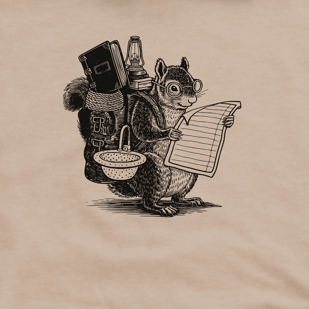 The Packademic Squirrel Crewneck Sweatshirt Adventure and Outdoors Themed Sweatshirt