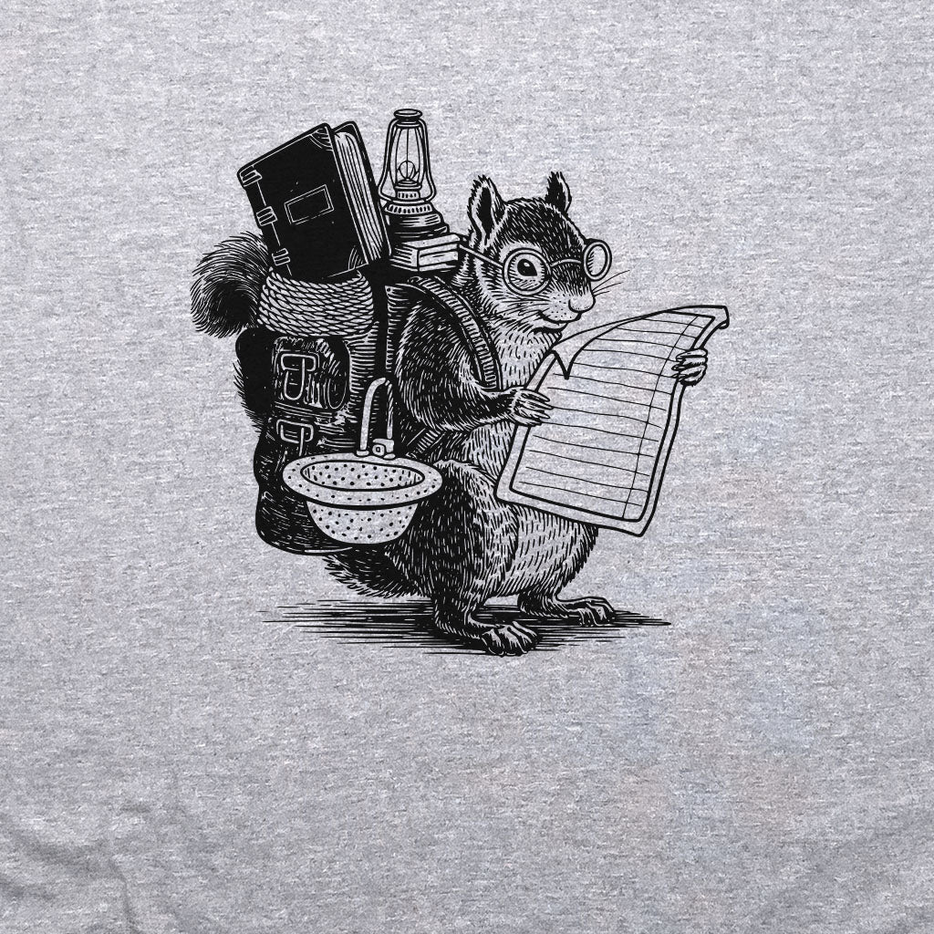 The Packademic Squirrel Crewneck Sweatshirt Adventure and Outdoors Themed Sweatshirt