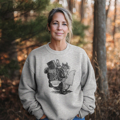 The Packademic Squirrel Crewneck Sweatshirt Adventure and Outdoors Themed Sweatshirt