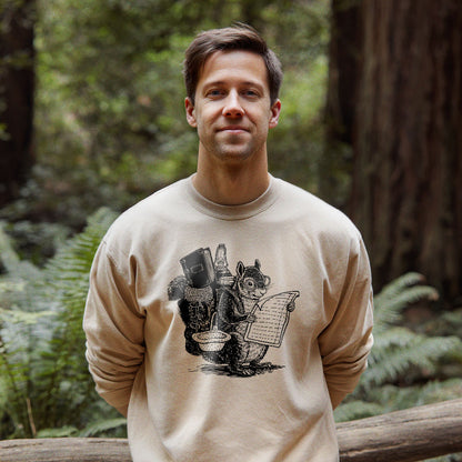 The Packademic Squirrel Crewneck Sweatshirt Adventure and Outdoors Themed Sweatshirt
