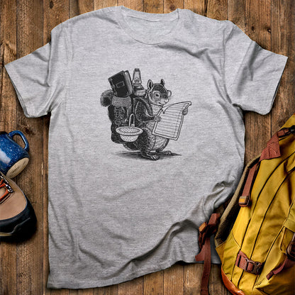 The Packademic Squirrel T-Shirt Sport Grey Adventure and Outdoors Themed T-Shirt