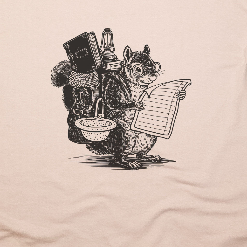 The Packademic Squirrel T-Shirt Adventure and Outdoors Themed T-Shirt