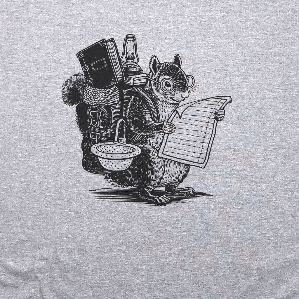 The Packademic Squirrel T-Shirt Adventure and Outdoors Themed T-Shirt