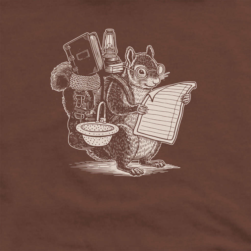 The Packademic Squirrel Crewneck Sweatshirt Adventure and Outdoors Themed Sweatshirt