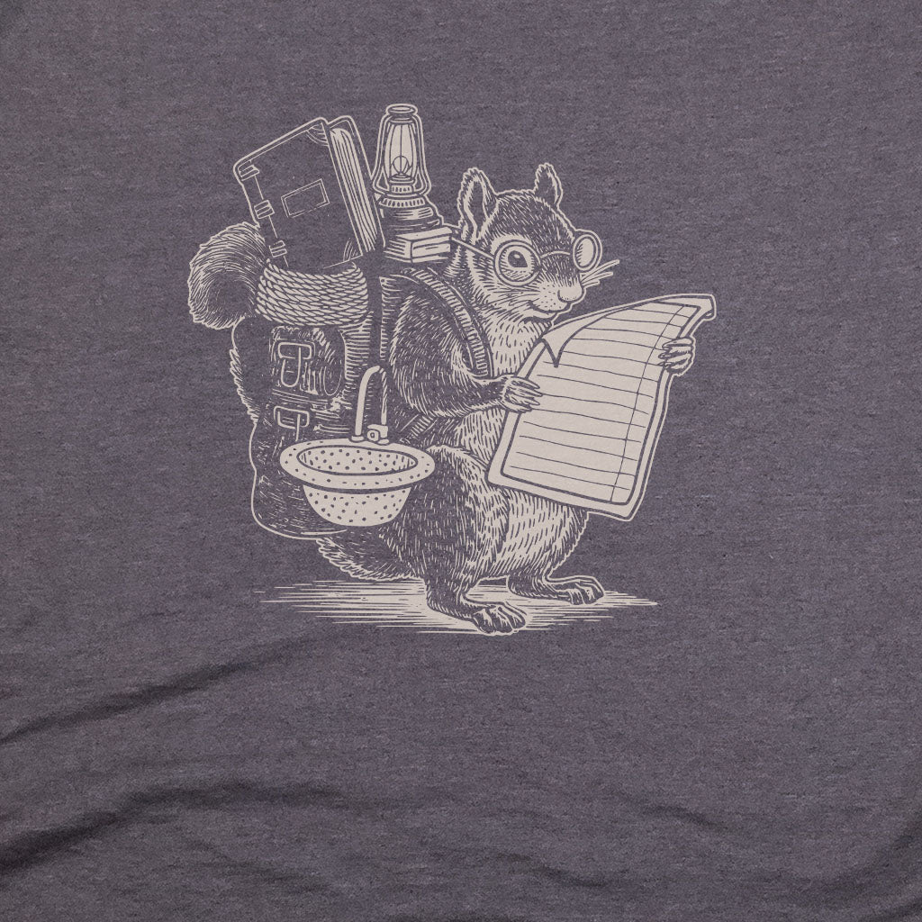 The Packademic Squirrel T-Shirt Adventure and Outdoors Themed T-Shirt
