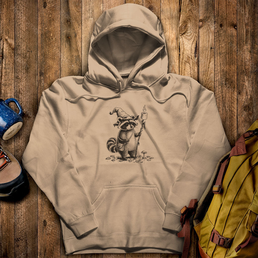 The S'morecerer Racoon Hoodie Sand Adventure and Outdoors Themed Hoodie