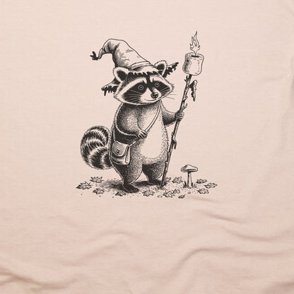 The S'morecerer Racoon T-Shirt Adventure and Outdoors Themed T-Shirt