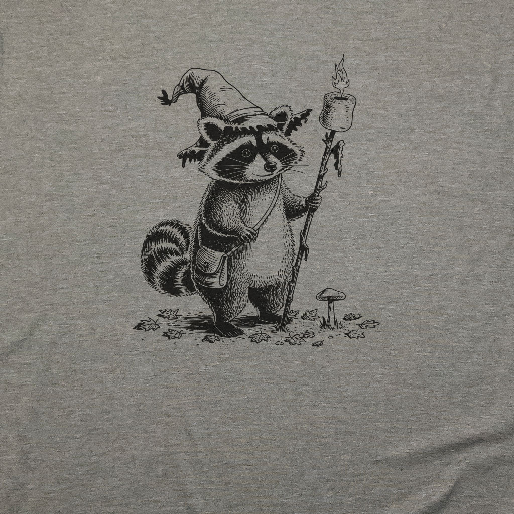 The S'morecerer Racoon T-Shirt Adventure and Outdoors Themed T-Shirt