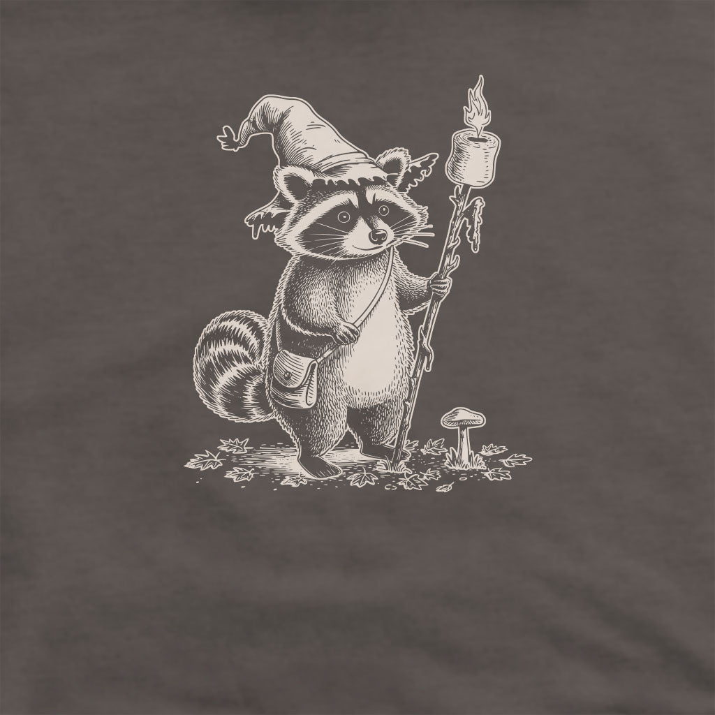 The S'morecerer Racoon Crewneck Sweatshirt Adventure and Outdoors Themed Sweatshirt