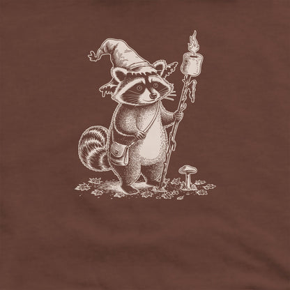 The S'morecerer Racoon Crewneck Sweatshirt Adventure and Outdoors Themed Sweatshirt