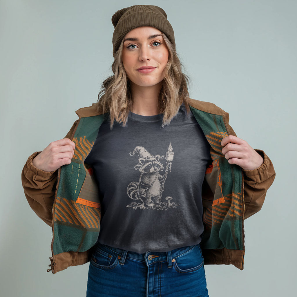 The S'morecerer Racoon T-Shirt Adventure and Outdoors Themed T-Shirt