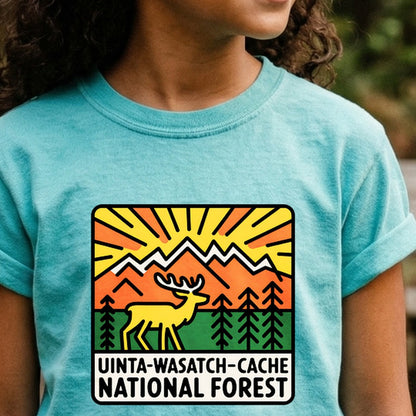 Uinta-Wasatch-Cache National Forest Kids Cotton T-Shirt