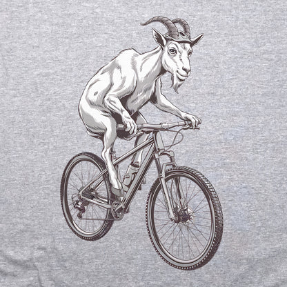 Mountain Goat on a Bike Crewneck Sweatshirt Adventure and Outdoors Themed Sweatshirt