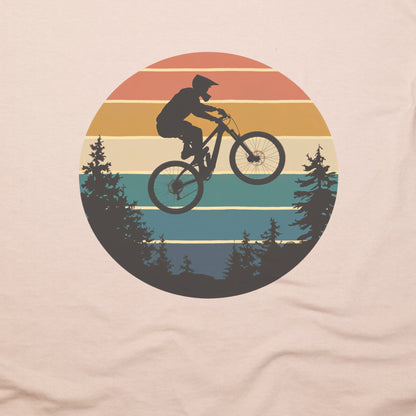 Mountain Biking Retro Sunset T-Shirt Adventure and Outdoors Themed T-Shirt