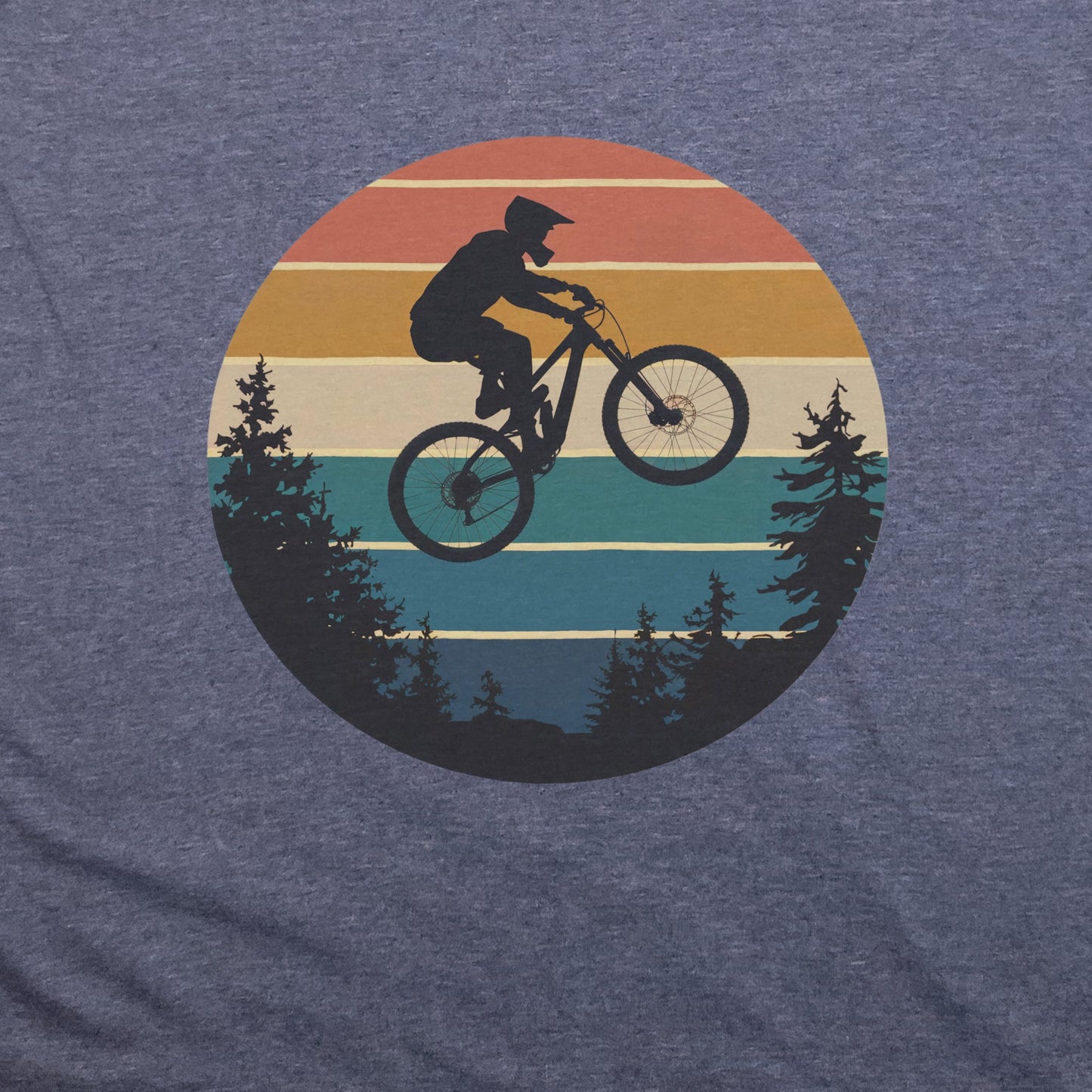 Mountain Biking Retro Sunset T-Shirt Adventure and Outdoors Themed T-Shirt