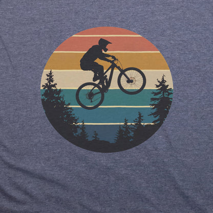 Mountain Biking Retro Sunset T-Shirt Adventure and Outdoors Themed T-Shirt